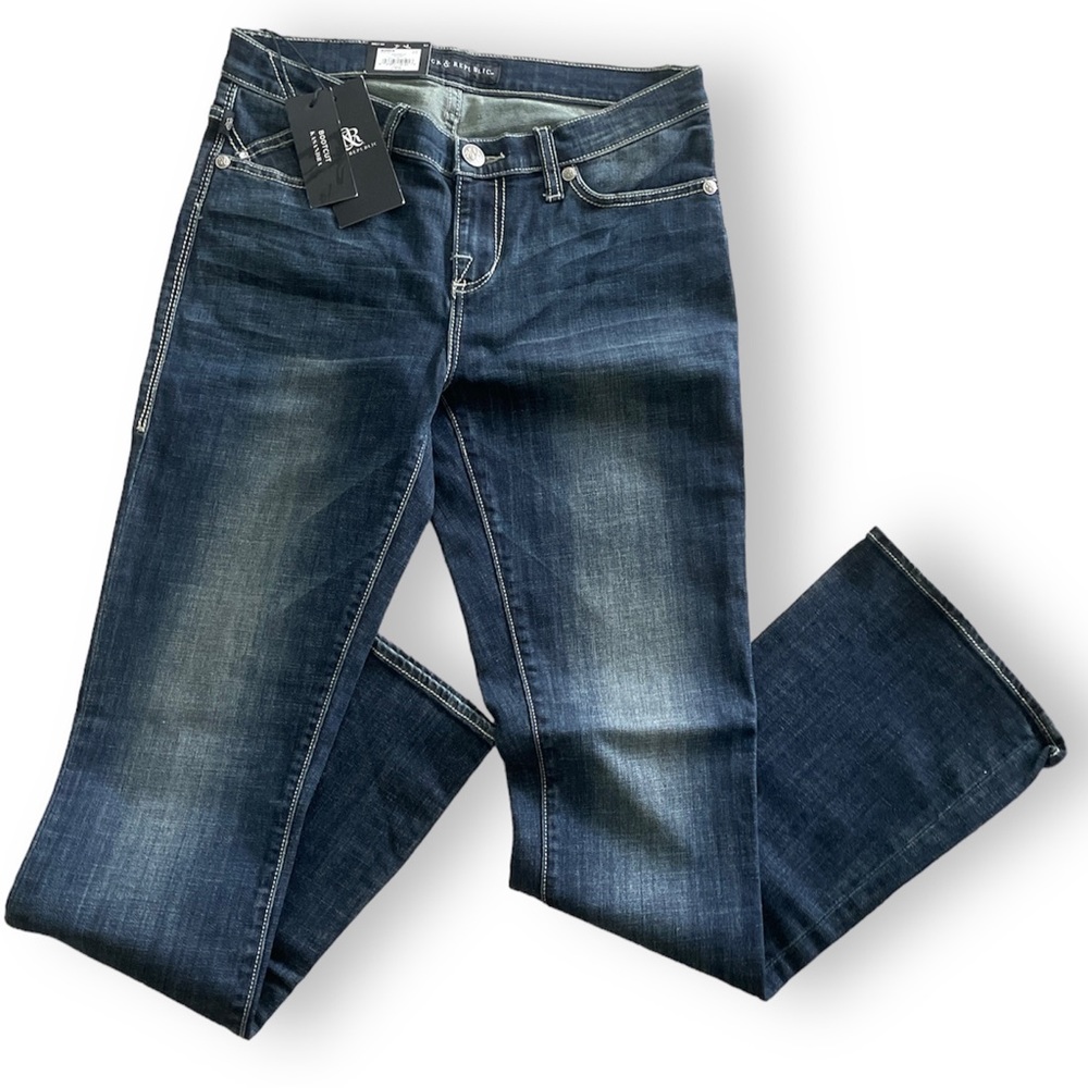 Rock & Republic Kasandra Bootcut Jeans 8M | Embellished Stretch Denim Y2K Trend